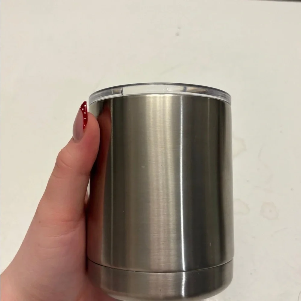 YETI Rambler 10 oz Lowball stainless steel vacuum insulated tumbler.